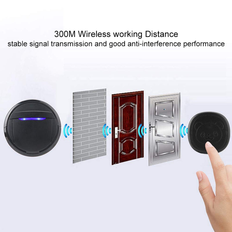 Dog Door Chime, IP55 Waterproof Wireless Dog Bell with Touch Button for Dog Training, SOS Door Call Included 2 Transmitters 1 Receiver (EU) Eu - PawsPlanet Australia