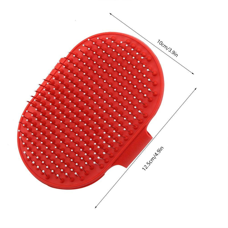 Dog brush, cat brush, grooming brush with massage effect, dogs, cats, fur brush, cleaning massage brushes with silicone nubs, pet salon grooming brush with ergonomic handle (red) red - PawsPlanet Australia