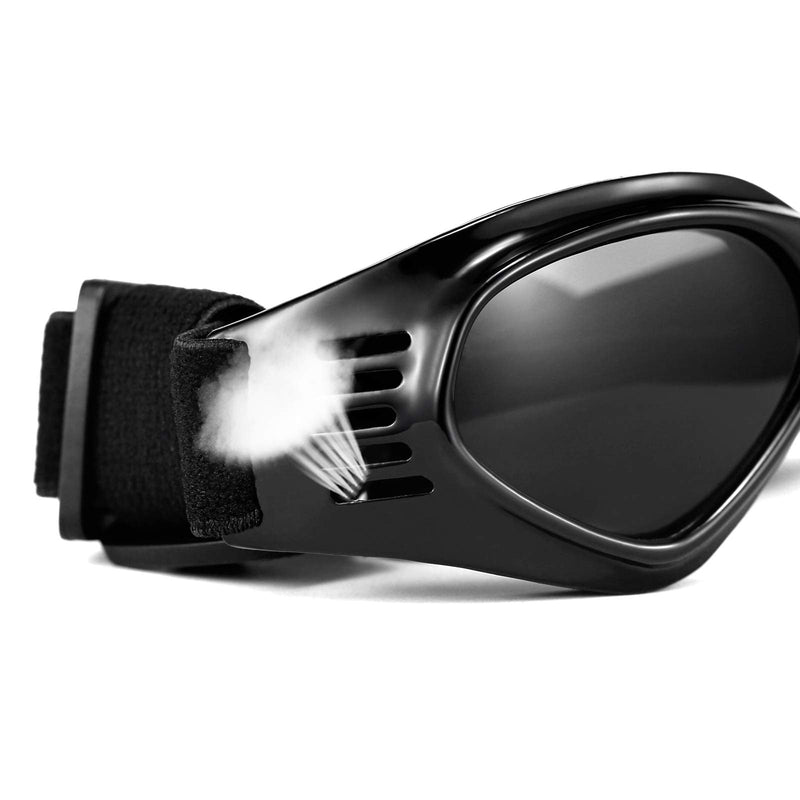 Vevins Dog Goggles Sunglasses UV Protective Foldable Pet Sunglasses Adjustable Waterproof Eyewear for Cat Dog Black - PawsPlanet Australia