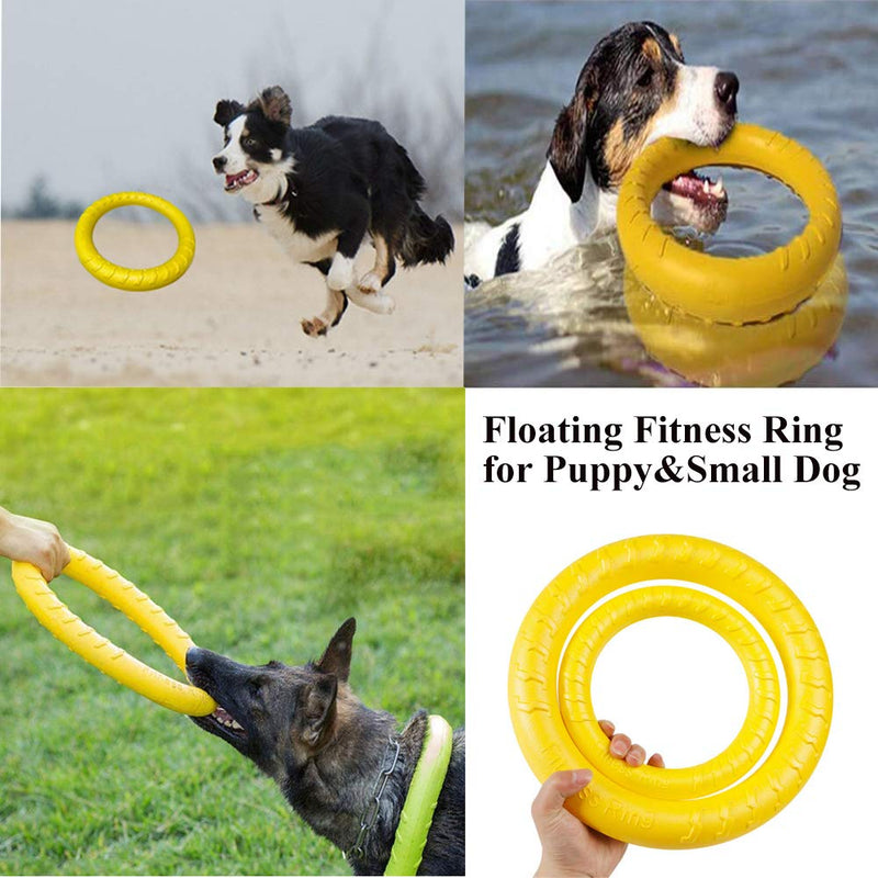 ASOCEA Dog Toys Ring Water Floating Outdoor Fitness Flying Discs Tug of War Interactive Training Ring for Medium Large Dogs Yellow - PawsPlanet Australia