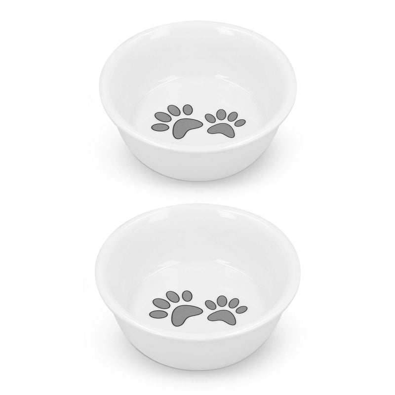 Navaris Cat Bowls - Set of 2 Porcelain Dog, Puppy, Kitten, Cat Food and Water Bowls - Replacement Bowls for 51308.02 Elevated Feeding Station - PawsPlanet Australia