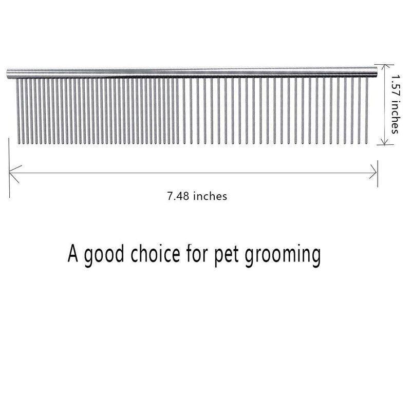 [Australia] - zYoung 3 Pcs Pet Stainless Steel Grooming Tool Poodle Finishing Butter Comb Dog Grooming Comb Tear Stain Remover Comb Dog Tears Dog Combs 