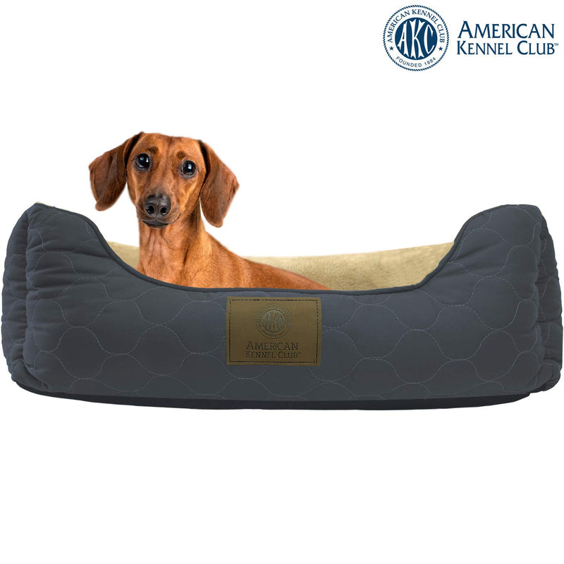 [Australia] - American Kennel Club Orthopedic Circle Stitch Cuddler Pet Bed Gray 