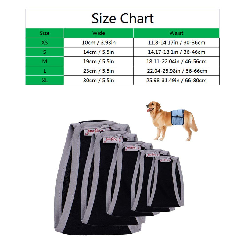 Komate Washable Male Dog Diapers Reusable Sanitary Male Pet Protector Pants Large Male dog Pants Pet Anti-harassment Diaper for Male Dog for 5 Sizes from XS to XL (XS (Waist 30-36cm), Black) XS (Waist 30-36cm) - PawsPlanet Australia