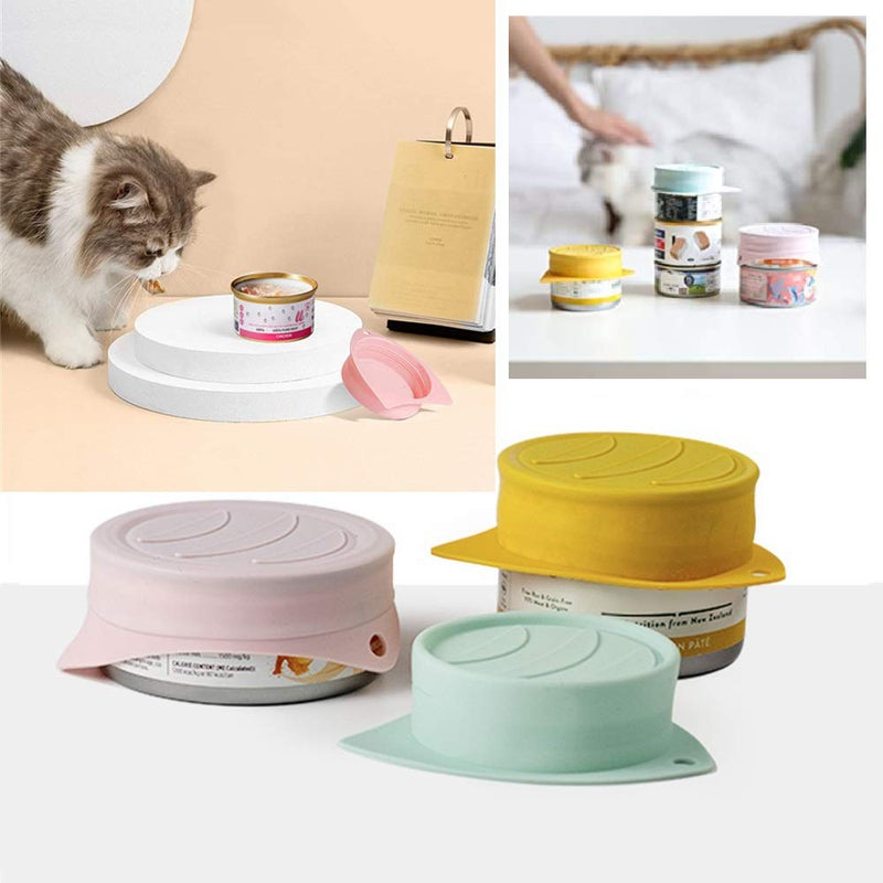 N\A 3 Pcs Pet Food Cans With Silicone Lids for Safe Installation of Various Sizes of Dog And Cat Food Cans Can Lids Dog Food Lids for Tins Plastic Lids for Tin Cans - PawsPlanet Australia