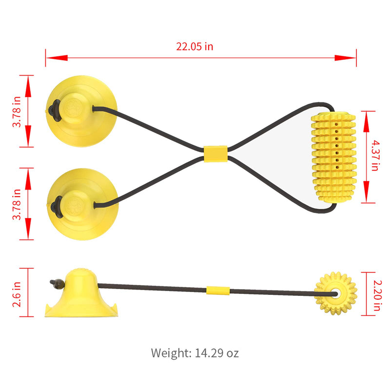 JYPS Dog Chew Toys, Puppy Molar Bite Toy Corn with Double Suction Cups, Dog Teething Toy Rubber, Indestructible Pet Toys Gift for Medium and Large Dogs yellow - PawsPlanet Australia