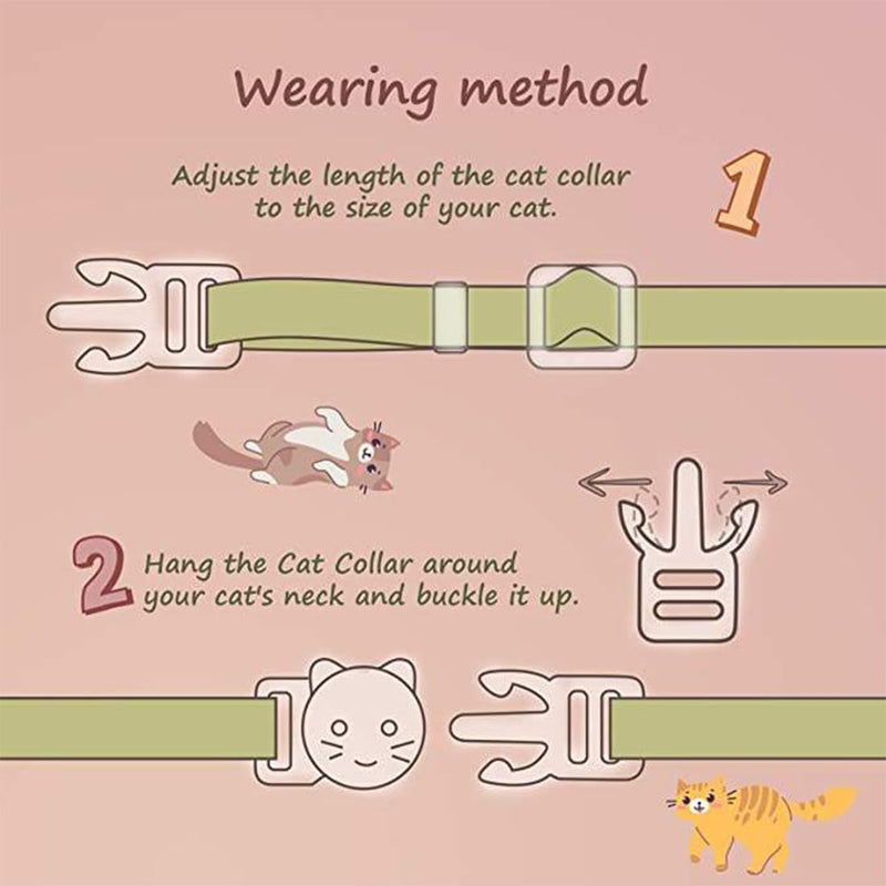 PLABBDPL Cat collars with bells, 2 pieces cat collars with bells, secure quick release cat collars, adjustable, suitable for all domestic cats - PawsPlanet Australia