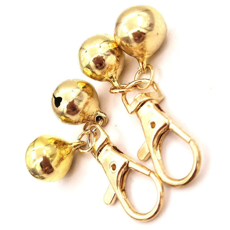 [Australia] - Sport Art DIY pet Bells 304 Stainless Steel Dog Bells 2pcs Bell Training Charm Pendants Jewelry for Pet Dog Cat Necklace Collar（4sets） silvery and Golden 