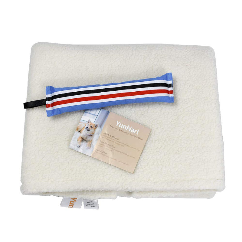 [Australia] - YunNarl Pet Blanket Dog Kennel Pad, Ultra Soft Fleece Dog Crate Pad, Dog Crate Mat, Anti-Skid Bottom Crate Pad, Easy to Clean Dog Blanket, Cushion for Dogs, Cat Blanket (White, Medium (3240")) 
