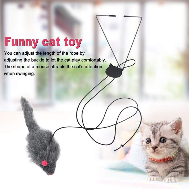 A-Door-Able Cat Toy, Teaser and Exerciser for Cat Door Hanging Pet Toy Living Room Pet Cat Mouse Toy Easy Install Flutter Teaser Cage Window Sear Multifunction Hanging Kitten Toys Grey - PawsPlanet Australia