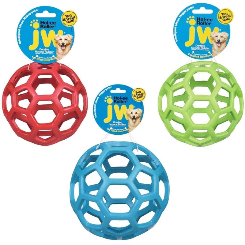 JW Hol-ee Roller Original Durable Rubber Dog Toy, Chew Treat Dispensing Ball - Large - 14cm - PawsPlanet Australia