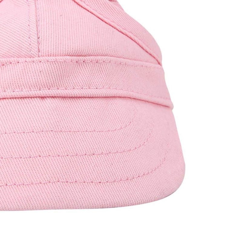 Fdit Pet Dog Cat Baseball Outdoor Cap Sunbonnet Adjustable Stripe Summer Travel Sport Hat (M-Pink) M Pink - PawsPlanet Australia