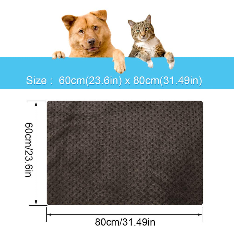 Onarway Bilayer Fluffy Sherpa Dog Blankets Thicken Soft Washable Pet Throw Blanket Sleep Bed Mat for Dogs Puppy Cats & Other Small Medium Pets XS(23.6 x 31.5 inch) Dark Brown - PawsPlanet Australia