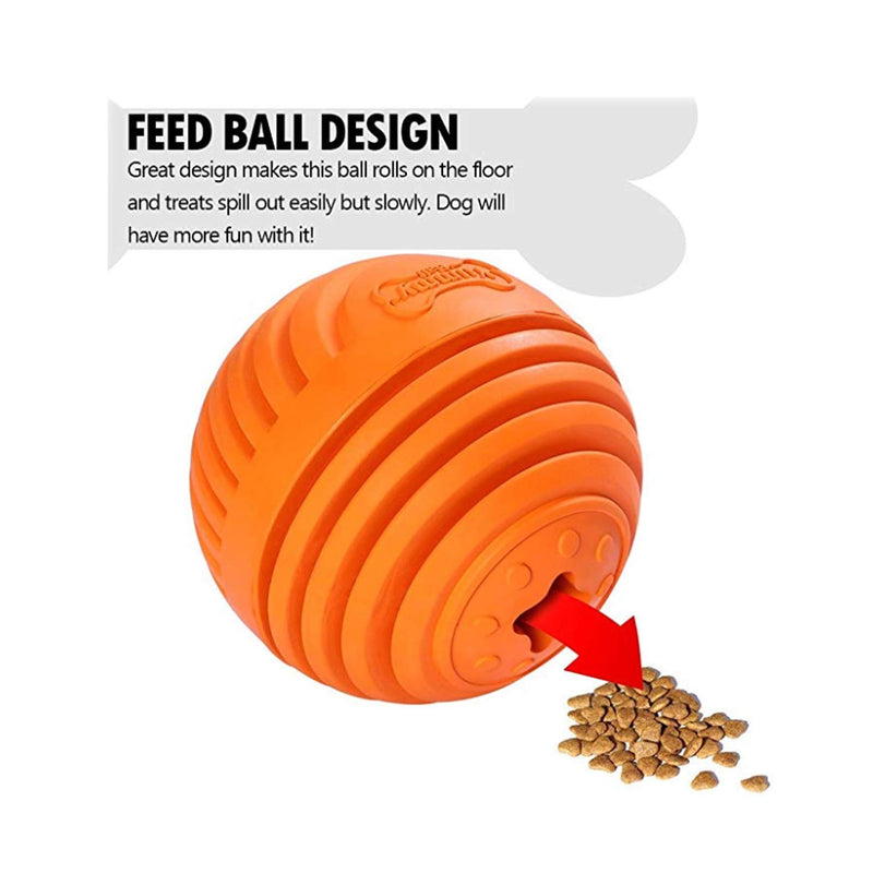 [Australia] - GrayCell Pet Dog IQ Treat Ball Interactive Food Dispensing Toy,Smart IQ Training Play Toy for Small Medium Dogs Orange 