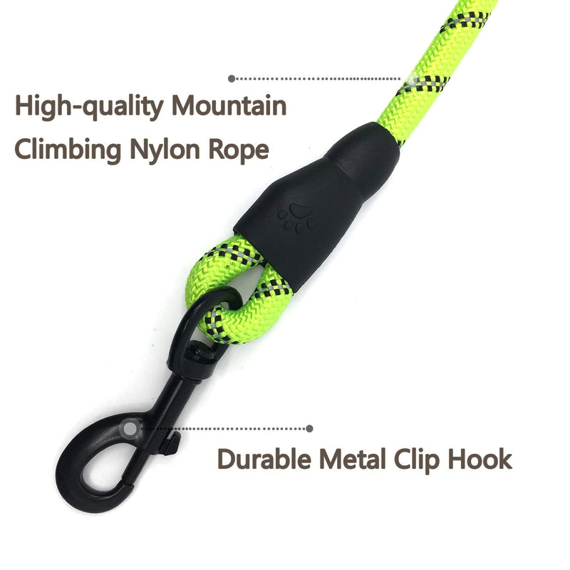 [Australia] - MHS Pet 5 FT Heavy Duty Dog Walking Leash with Comfortable Soft Padded Handle and Highly Reflective Threads for Medium and Large Dogs Green No Buffer 