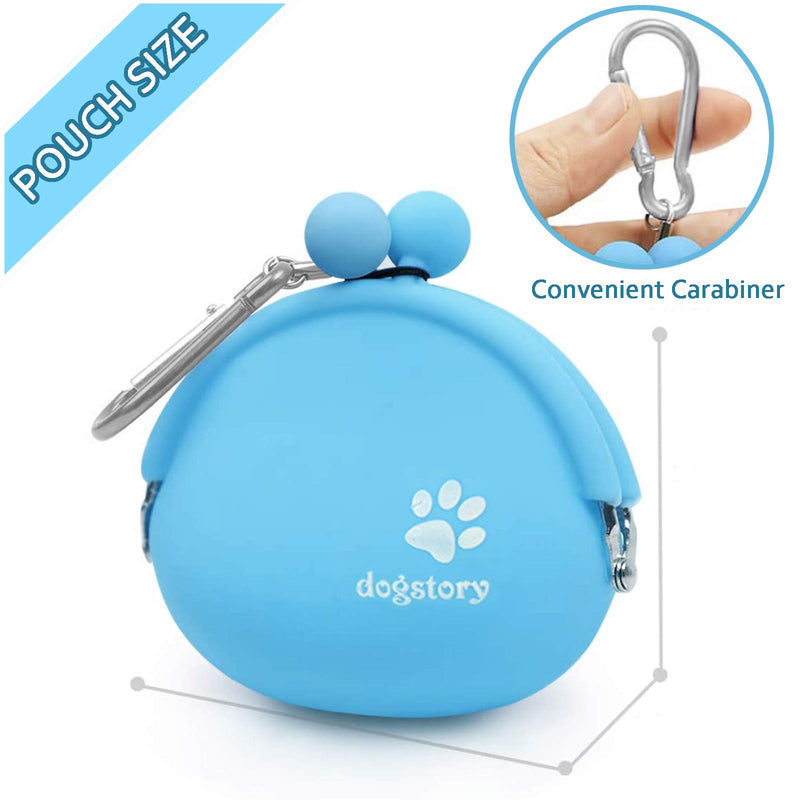 2 Pcs Dog Cat Treat Pouch, Silicone Dog Food Container Portable Pet Training Bag Walking Accessories Multi-Purpose Pouch Coin Purse Key Case with Semi-Closed Opening (Blue and Yellow) - PawsPlanet Australia