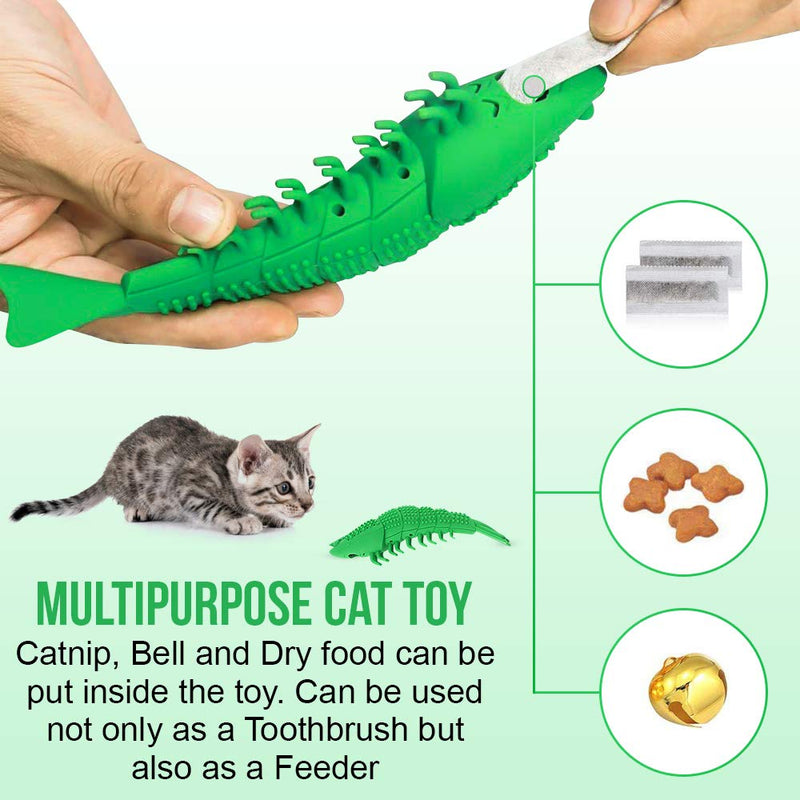 [Australia] - BringerPet Interactive Cat Chew Toy for Kitten - Best Cat Toothbrush – Refillable Catnip Toys for Cats – Durable Cat Toys with Catnip 