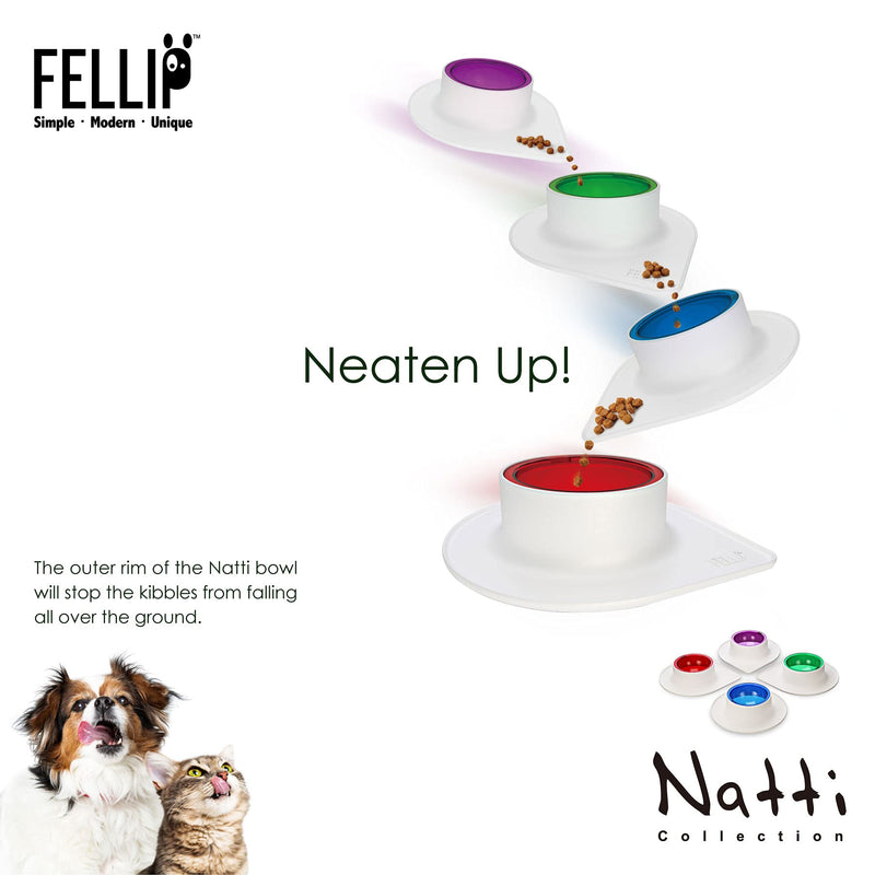 Felli Pet Elevated Cat Dog Bowl with Mat No Spillover Specially Made for Puppies & Kittens Acrylic Oval Dish Removable Keep Food Centered Non Slip Base Raised Food Bowl Feeder (Cobalt) Cobalt - PawsPlanet Australia