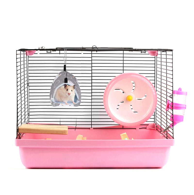 14*12cm Pet Hammock, Warm Soft Pet Canvas Hanging Bed Hammock House Durable Pet Sleeping Mat Pad House Nest for Small Hamster Parakeet Cockatiel Lovebird Budgie Finch Canary(Gray Rabbit) Gray Rabbit - PawsPlanet Australia