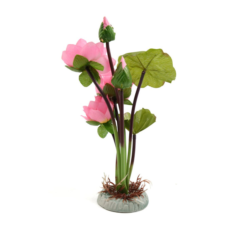 [Australia] - uxcell Plastic Flower Plant Aquarium Fishbowl Landscape Decorative Ornament w/Stand Pink 