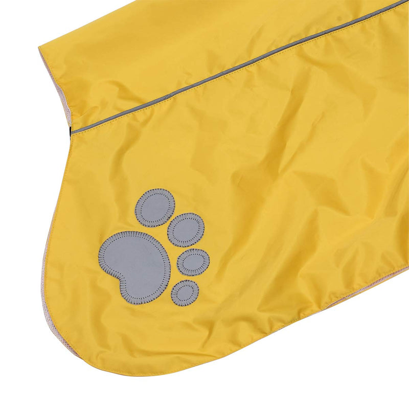 Dog raincoat, rain poncho for dogs, rain gear for dogs, dog clothes with adjustable bands and drawstring, fit for medium large dogs - Yellow - XXL - PawsPlanet Australia