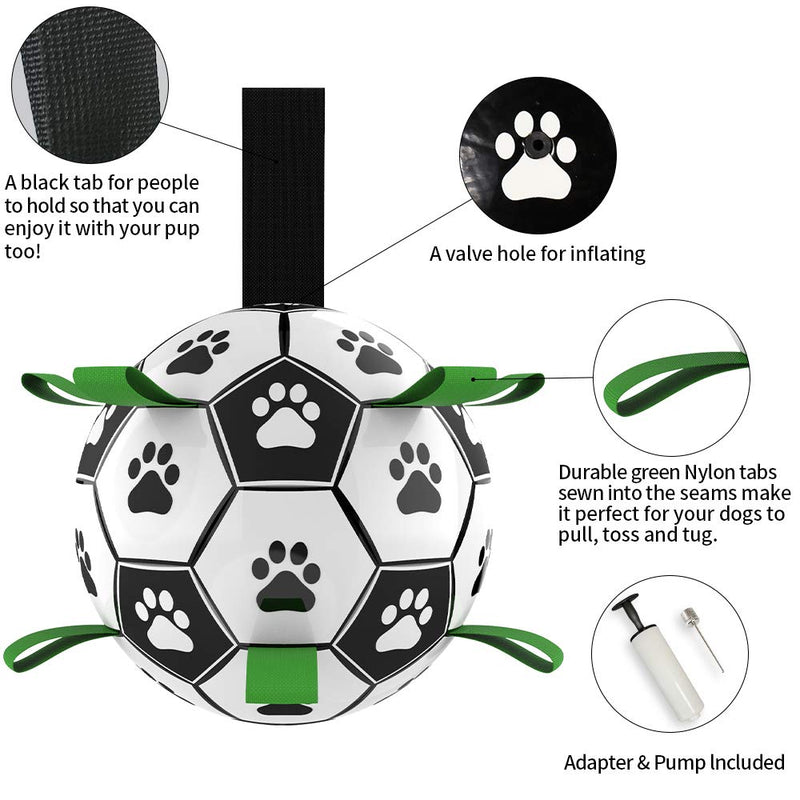 Dog Toys, HETOO Interactive Dog Football Toys with Grab Tabs, Durable Dog Balls for Small Medium Breed Dog Water Toy Indoor & Outdoor - PawsPlanet Australia