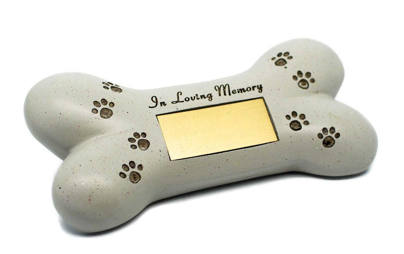 Personalised Pet Dog, Bone Shaped Plaque Memorial Grave Cremation Engraved - Enter Your Own Custom Text - PawsPlanet Australia