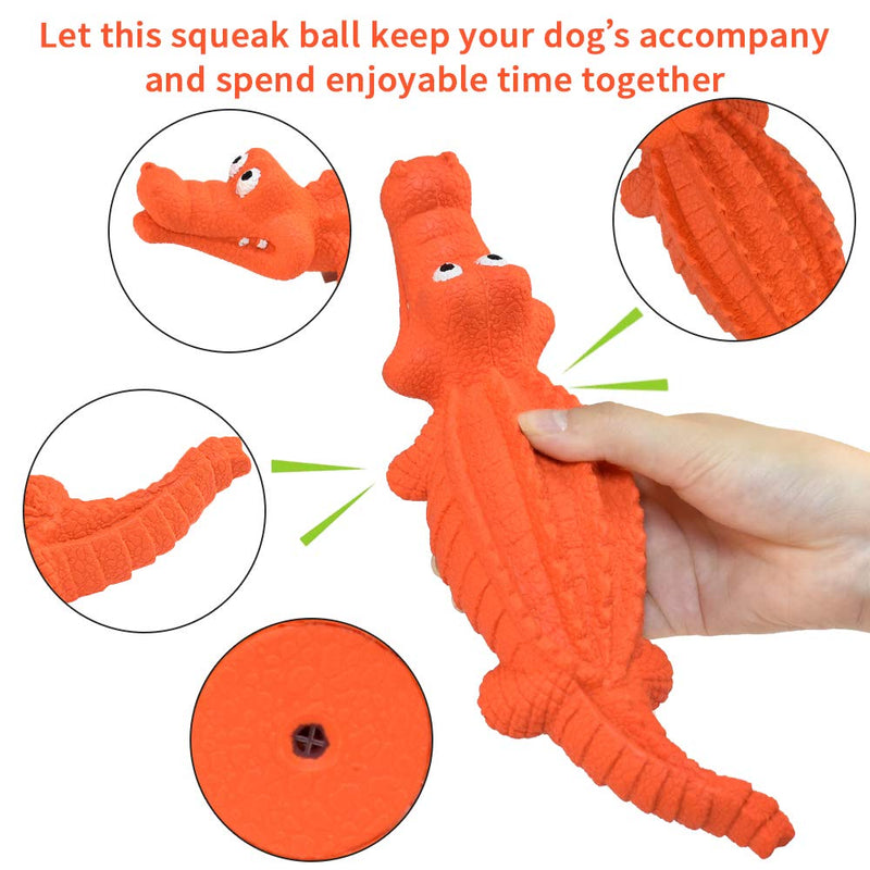 HUADADA Dog Squeaky Toys Dog Chew Crocodile Interactive Toys Durable Rubber Indestructible Training Toy Large Tough Dog Toys for Boredom Puppy Chew Toys Teething Toys Dog Gift(Red) - PawsPlanet Australia