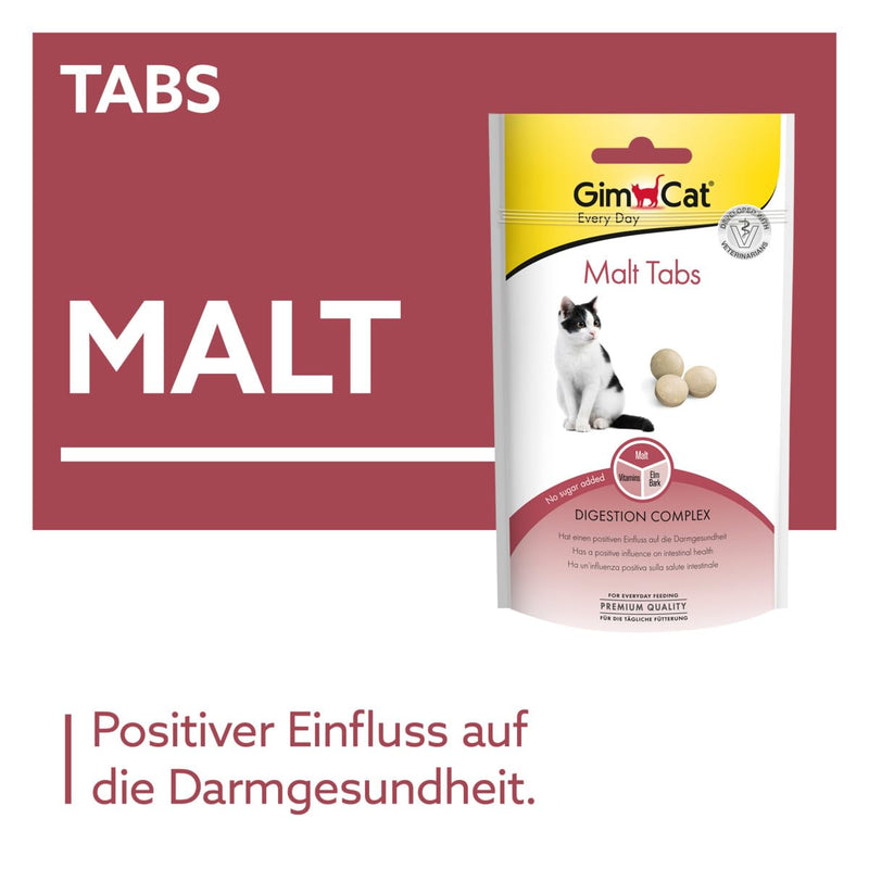 GimCat Malt Tabs - Functional cat snack with a positive influence on intestinal health - 1 bag (1 x 40 g) - PawsPlanet Australia