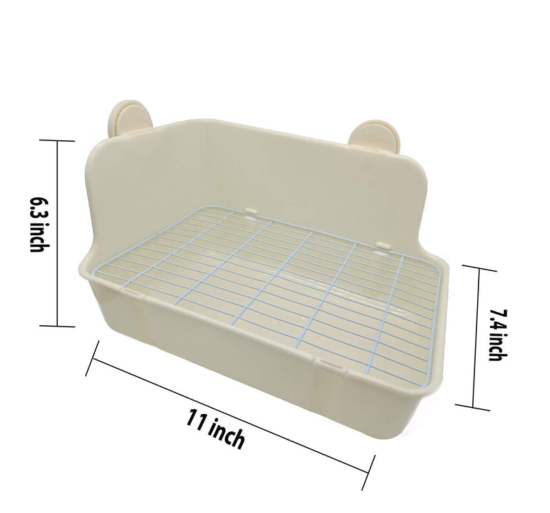 OFLAO Rabbit Litter Box, Corner Litter Bedding Box, Pet Toilet for Small Animals, Rabbit, Guinea Pig, Chinchilla, Ferret, Galesaur, 11.02 Inches Ivory - PawsPlanet Australia