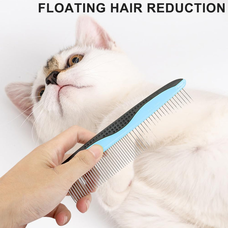 2-piece pet comb, portable cat dog flea comb, professional flea comb for removing fleas, stainless steel pet care combs, lice comb dust comb for cats and dogs (blue). - PawsPlanet Australia