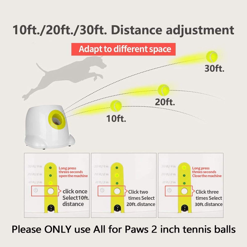 ALL FOR PAWS Dog Interactive Dog Automatic Ball Launcher, Tennis Ball Throwing Machine For Small and Medium Size Dog Training, 3 Balls Included, Mini Version… Hyper Fetch Mini - PawsPlanet Australia