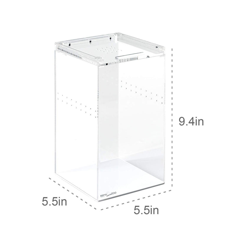 REPTI ZOO Magnetic Acrylic Case, 6x6x9 Inch Enclosure Reptile Breeding Box Terrarium Cage Tank for Tarantula Scorpion Sling Isopods Lizards Roach Invertebrates Insect Mantis - PawsPlanet Australia