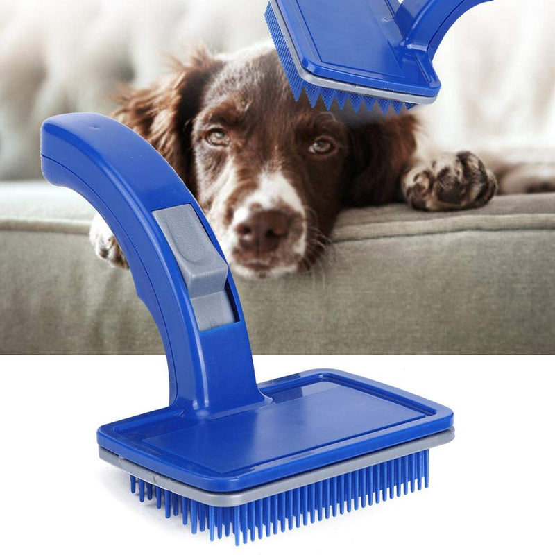 Pet Hair Comb Plastic Blue Pet Automatic Hair Removal Open Knot Comb Cleaning Care Accessories Hair Cleaning Brush for Cats Dogs - PawsPlanet Australia