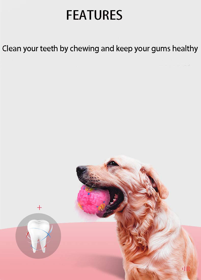 YFOX Pet dog toy ball rubber chew toy ball sound toy ball bite for dog teeth cleaning/chewing/distribution food/interaction - PawsPlanet Australia