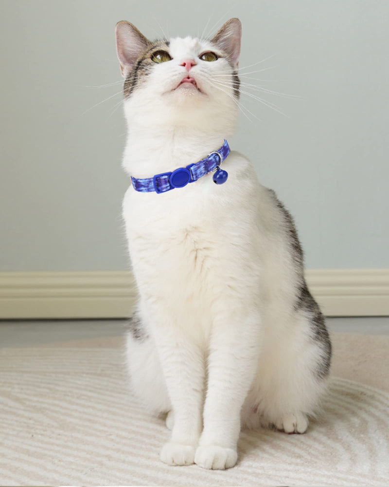 SOLMOONY Cute Cat Collar for Girl Boy,Colorful Breakaway Cat Collars with Bell 2 Pack，Adjustable Printed Nylon with Safety Buckles Kitten Collar (Starry Sky) Starry Sky - PawsPlanet Australia