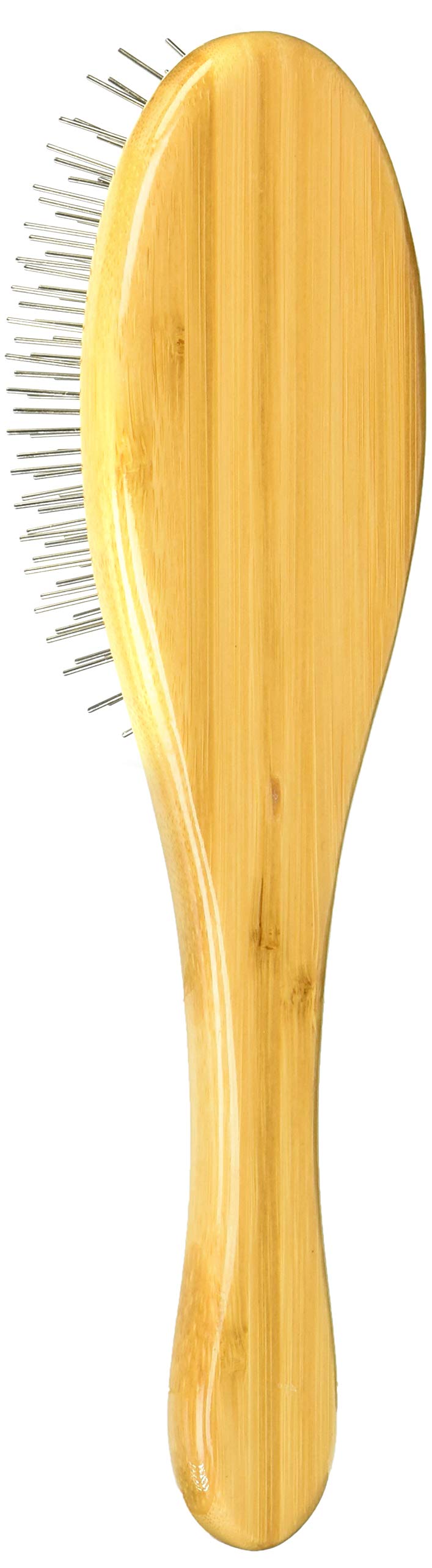 [Australia] - Style & Detangle Pet Brush Alloy Pin | Pure Bamboo Handle | Medium Oval | Dark Finish | Model A9-DB 