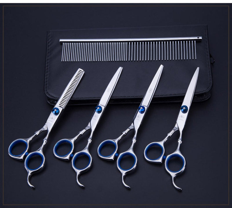 Hundeschere Fellschere für Hunde Katze 5-in-1 Scharfe Gebogene Schere Set Dog Grooming Set für Gesicht, Körper, Ohren - PawsPlanet Australia