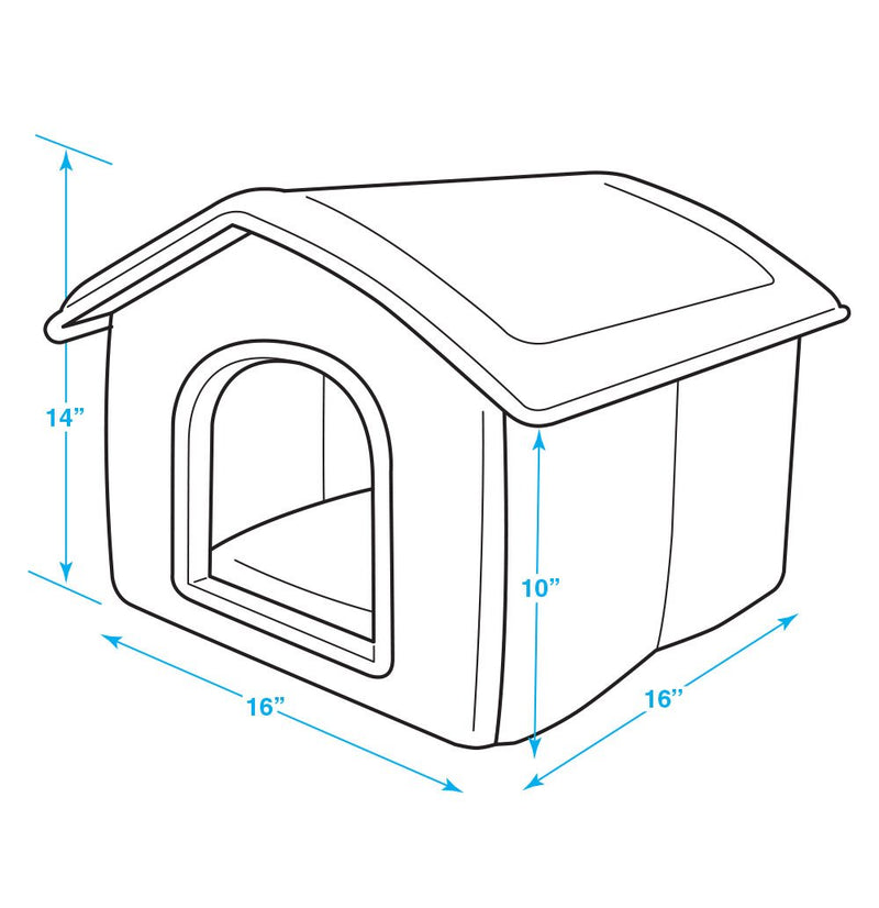 Portable Indoor Pet House, Best Supplies, Cream Brown Stripes (16" X 16") - PawsPlanet Australia