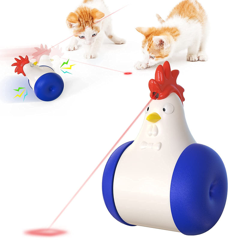 Cat Laser Toy Automatic Interactive Laser Cat Toy Food Dispensing Turntable pet Toy Multifunctional Fun Track Ball Click to select Blue-Cat Laser Toy - PawsPlanet Australia