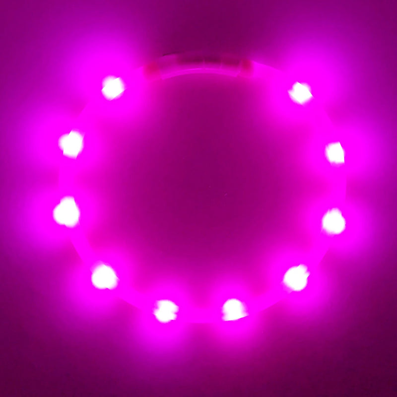 PetSol Extra Bright USB Rechargeable LED Dog Collar Cut To Size Universal Fit Weather Proof Easy Clean Improves Visibility & Safety For Your Dog (Pink) Pink - PawsPlanet Australia