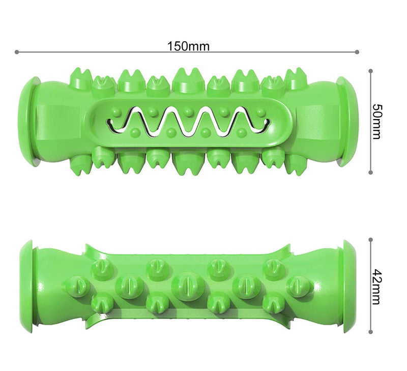 DMFSHI Dog Chew Toy, Dog Brushing Toy, Indestructible Tough Durable Dog Toothbrush Toys For Medium Large Dogs Dental Care Teeth Cleaning Green - PawsPlanet Australia