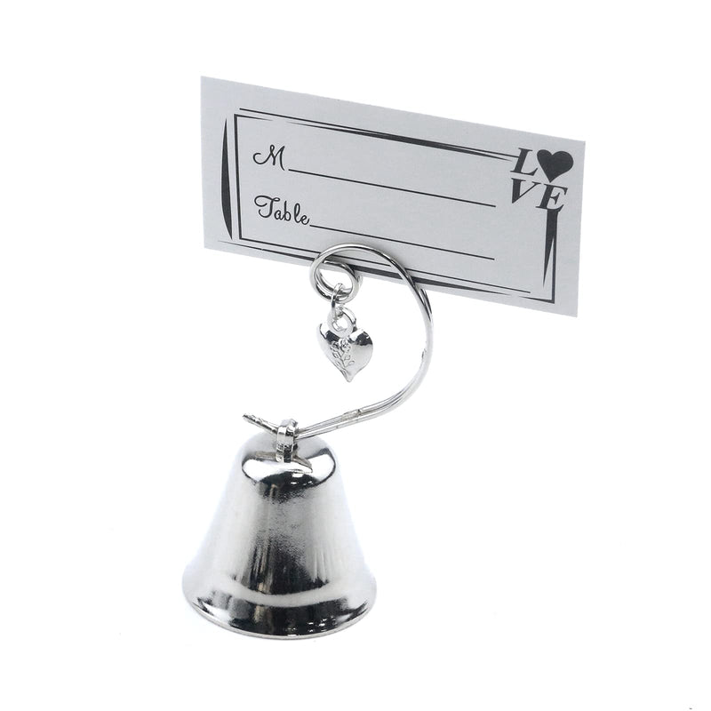 MY MIRONEY 6 Set Silver Bell Place Card Holders Christmas Bell Table Card Holders Kissing Bell Memo Photo Stands Holder for Picture,Food Sign,Birthday Party,Wedding Table Decoration Style3 - PawsPlanet Australia