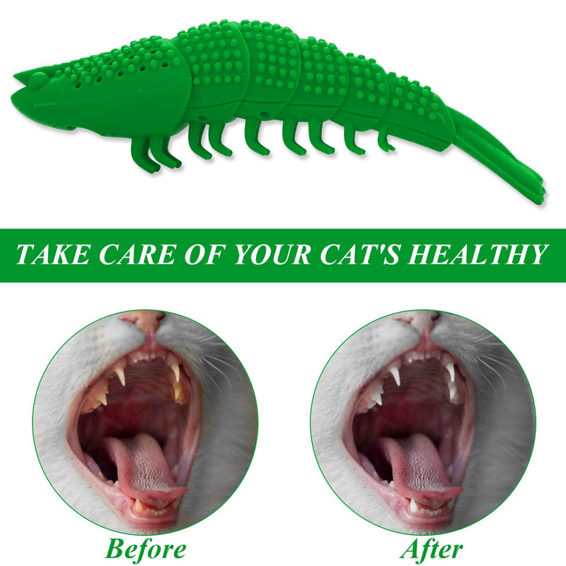 Litthing Cat Catnip Toys Interactive Playing Chew Toys Kitten Rubber Crayfish Shape Safe Soft For Cats Teeth Cleaning Dental Care With Bell - PawsPlanet Australia