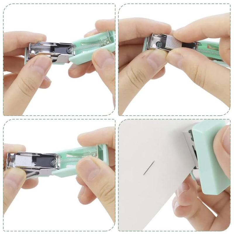 XPEX 1 set of mini stapler set, office stapler mini, stapler set, small stapler, small stapler, staple set, for schools, workplaces, families, students, companies-green - PawsPlanet Australia