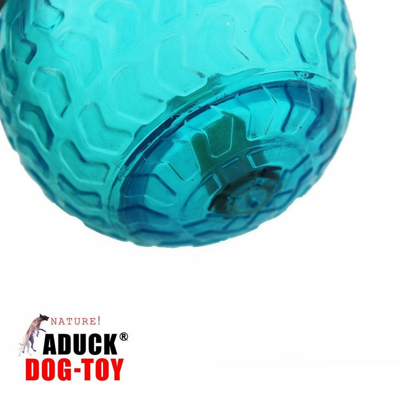 [Australia] - Aduck Dog Ball Toys Squeaky (Arrow Bouncy Series) (Non-Toxic Soft Natural Rubber), Cute Crystal Ball Design -3.15inch Crystal Blue 