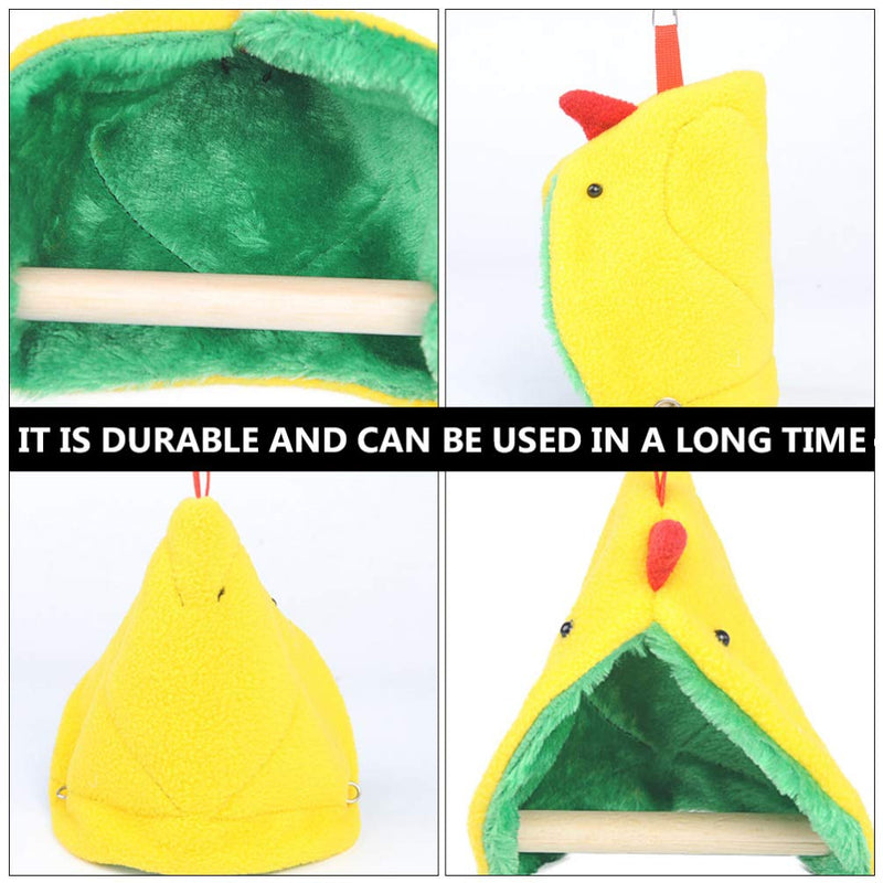 POPETPOP Bird Winter Plush Hut with Wooden Perch Stand - Parrot Sleeping Hammock Bed for Hamster Budgies Parakeet Cockatiels Cockatoo Lovebird - PawsPlanet Australia