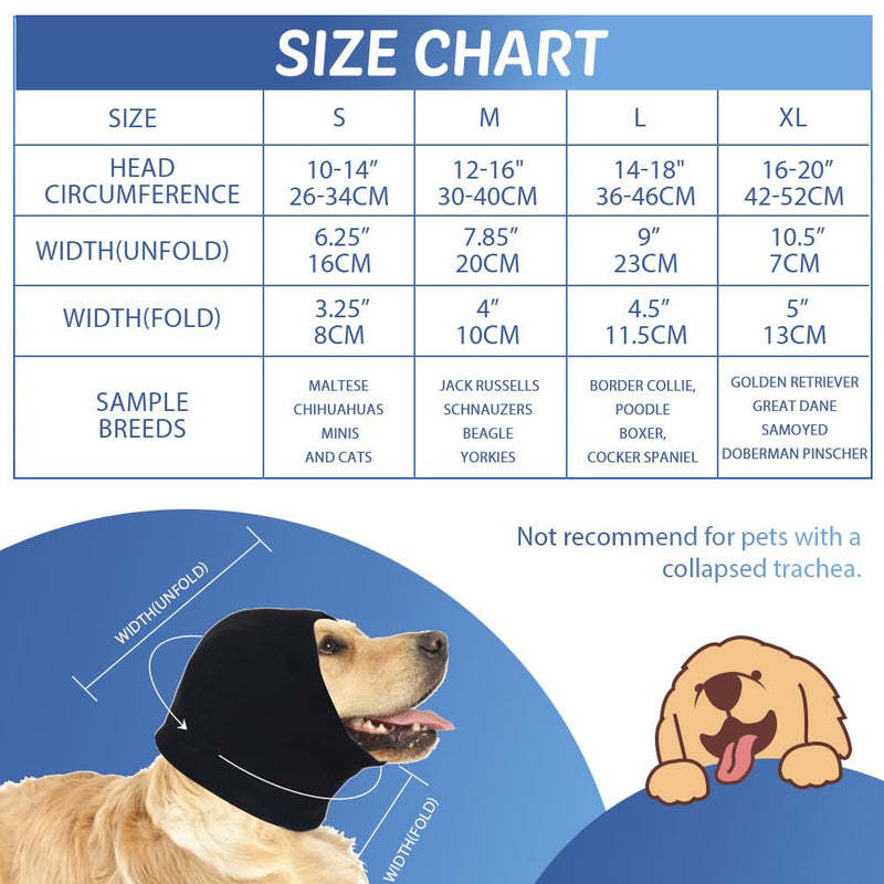 COMFPET No Flap Earmuffs for Dogs, Dog Muzzle for Ear Hematoma, Earmuffs for Pets, Ear Protection for Cats and Dogs, Ear Care, S(Black) Black - PawsPlanet Australia