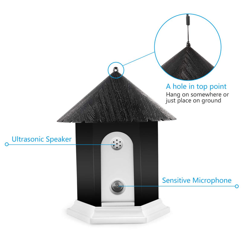 [Australia] - Humutan Anti Barking Device, Ultrasonic Barking Control Device, Waterproof Outdoor Anti Bark Deterrents in Birdhouse Shape 