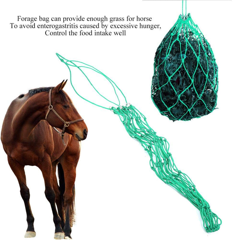 Slow Feed Hay Bag,Durable Nylon Rope Slow Feed Soft Mesh Poly Rope Hanging Hay Net with Silver Electroplating Weldi(green) green - PawsPlanet Australia